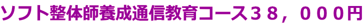 ソフト整体師養成通信教育コース38,000円